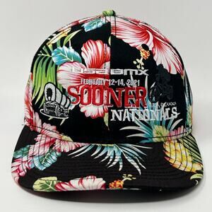USA BMX Sooner Nationals 2021 Hat Baseball Cap Bike Race Floral Snapback Black